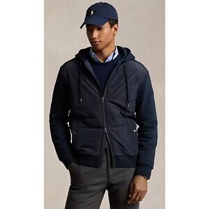 Polo Ralph Lauren Men’s‎ XXL/2XL Hybrid Full Zip Hooded Jacket Navy Blue Quilted